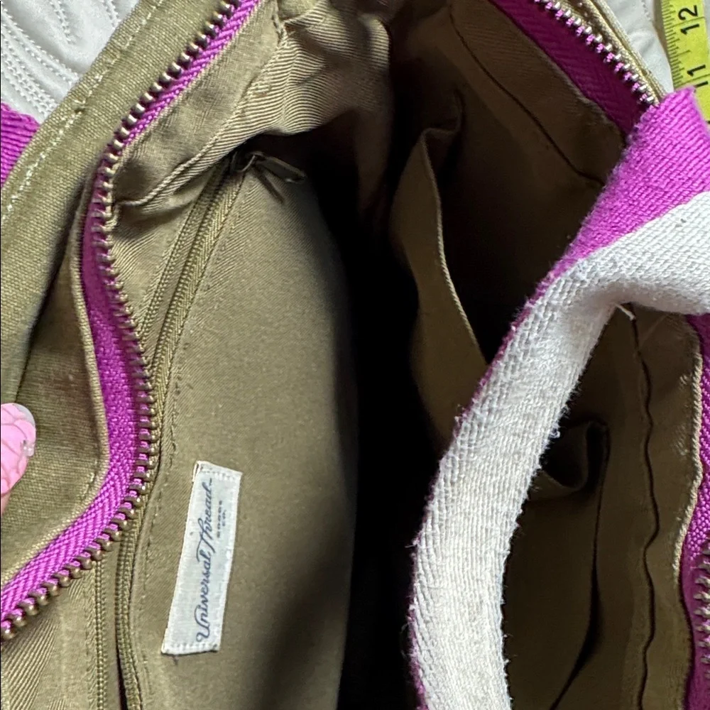 Stylish Olive Quilted Backpack with Purple Accents